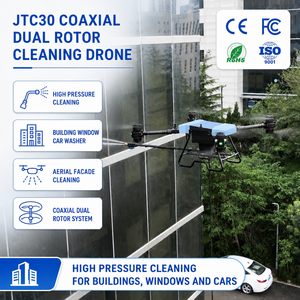 Drone de nettoyage à double rotor coaxial, jet d'eau haute pression, UAV à vol stable, nettoyeur de façade de bâtiment pour immeubles de grande hauteur - Product Image 1
