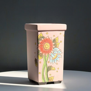 กระถางเซรามิคทรงสี่เหลี่ยม MSH ระบายอากาศได้ดี สำหรับปลูกต้นอีออนियमและไม้อวบน้ำขนาดใหญ่ สำหรับสวน - Product Image 5