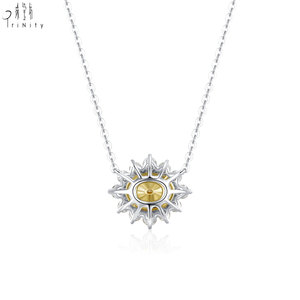 Proveedor de Hong Kong de joyería fina de lujo, collar con colgante de diamante amarillo natural auténtico en oro sólido de 18 quilates para dama - Product Image 2