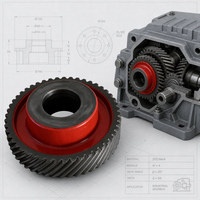 Engrenage hélicoïdal de précision personnalisé GGG50 en fonte ductile usiné CNC pour boîte de vitesses industrielle