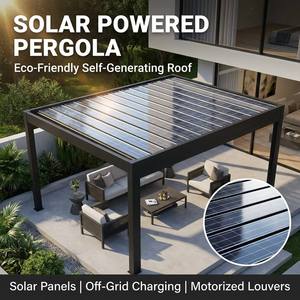 <span class=keywords><strong>Pérgola</strong></span> Ecológica con Paneles Solares Integrados para Jardín de Villa Privada Fuera de la Red y Gazebo con Sombreado Solar en Azotea - Product Image 1