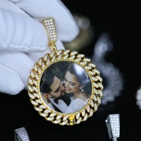 Hip hop — collier médaillon à mémoire de forme, bijoux ronds à sublimation, pour hommes, image personnalisée, 38mm 45mm pendentif photo
