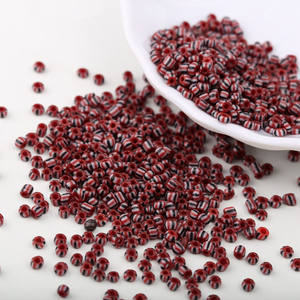 الخرز الزجاجي بخط أحمر وأبيض وأزرق وأسود من الخرز الزجاجي البطيخ 3 بالأسلوب البوهيمي - Product Image 4