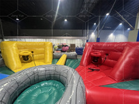 Jeu gonflable interactif d'hippopotames affamés Jeux de course à l'élastique Sports gonflables de course à vendre