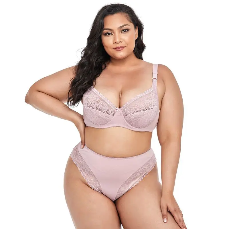 Conjunto de sutiã pentes para mulheres, conjunto de sutiã de algodão sexy plus size