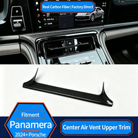 Bande de garniture supérieure pour sortie d'air centrale en fibre de carbone véritable pour Porsche Panamera 2024+ Décoration intérieure de voiture