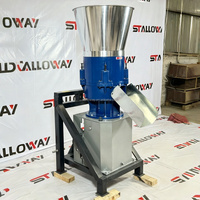 Machine à granulés d'aliments 220V entraînée par un tracteur, capacité de 100-120 kg/h pour le bétail, les moutons, les poulets, les fermes d'élevage à petite échelle