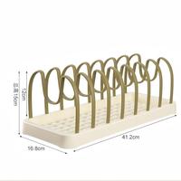 Égouttoir à vaisselle en plastique PP, organisateur de couvercles et d'assiettes, avec plateau de drainage amovible, support de rangement pour comptoir de cuisine