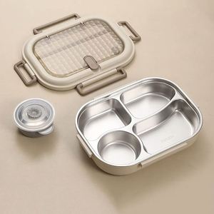 กล่องข้าวเบนโตะแบบเก็บความร้อน กล่องอาหารสแตนเลสแบบพกพา - Product Image 1
