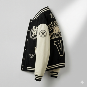 Chaqueta Varsity Unisex de Alta Calidad al por Mayor, a Prueba de Viento, Transpirable, Casual, de Invierno, con Bordado y Cierre de Botones - Product Image 2