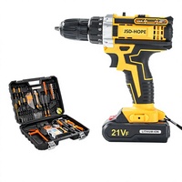 Perceuse sans fil portative 21V avec moteur à balais, batterie lithium-ion, perceuse à percussion multifonction pour la maison, tournevis électrique