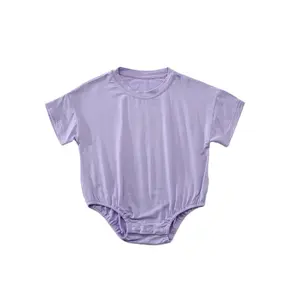 1 Pcs Custom Logo Boys Girls Clothing Newborn Oversized Modal Bodysuit Summer Clothes Organic Bamboo Tshirt Baby Bubble Romper