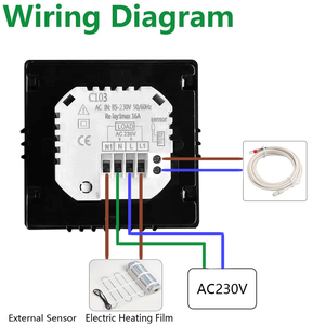 Tuya thông minh Wifi nhiệt cho khách sạn sử dụng 16A kỹ thuật số lập trình LCD hiển thị màn hình cảm ứng điều khiển bằng giọng nói dưới sàn sưởi ấm - Product Image 3
