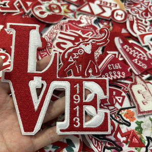 DELTA Conjunto bordado Parche Redz 1913 Delta Girl Texas State J13 Delta <span class=keywords><strong>Sigma</strong></span> Theta Símbolo de hermandad Parche de sarga de hierro Color rojo - Product Image 2