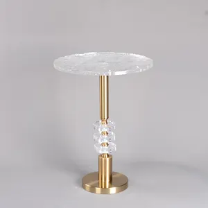 Acrylic Creative Transparent Sofa Side Crystal Base Small Round Coffee Modern Minimalist Bedside Accent Table