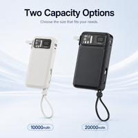 Batterie externe avec prise murale pliable et câbles intégrés 10000mAh 20000mAh USB C PD QC 22.5W Charge rapide Chargeur de téléphone portable portable