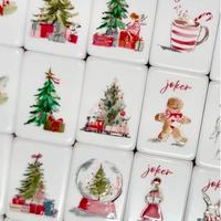 Jeu de tuiles de mahjong américaines en acrylique pour 4 joueurs - Divertissement de Noël