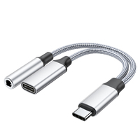 Adaptateur de casque et de chargeur USB Type C vers 3.5mm, prise USB C vers prise audio auxiliaire 2-en-1 DAC haute résolution et câble dongle de charge rapide