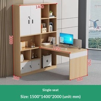 BGZ-218X Bureau de direction avec armoire haute, poste de travail comptable double face, table minimaliste moderne et chaise de personnel – Combinaison complète