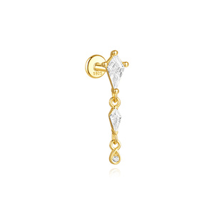 Pendientes de Plata 925 con Borla Larga y Circonita Blanca Ojo de Caballo de CANNER para Mujer - Product Image 4