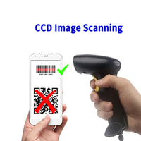 Escáner de código de barras láser USB 1D QR, lector de código QR de mano con transmisión al aire libre de 100 metros, producto en stock