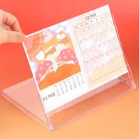 Porte-calendrier de bureau A5 personnalisé WEISHENG, boîte de planification en plastique, support en acrylique, calendrier 2026, calendrier paysage jumbo, étuis