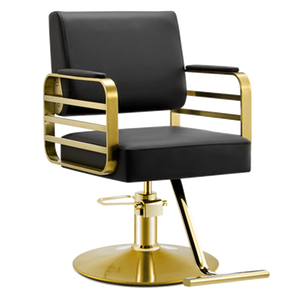 Sillón de Barbería Negro, Silla de Estilismo para Salón, Asiento de Peluquería Hidráulico Ajustable en Altura, Muebles Modernos para Salón - Product Image 4