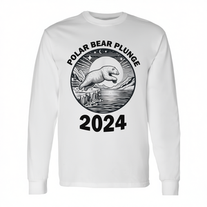 T-shirt à manches longues unisexe en coton à col rond Polar Bear Plunge 2024, cadeau pour événement hivernal - Product Image 3