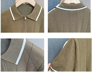 POLO da uomo lavorata a maglia personalizzata maglietta sportiva di alta qualità felpa Vintage con mezza Zip e mezza camicia <span class=keywords><strong>Pol</strong></span>. - Product Image 3