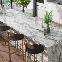 Rouleau de papier peint en marbre brillant peler et coller auto-adhésif PVC vinyle marbre 3D Film étanche pour la décoration de la maison