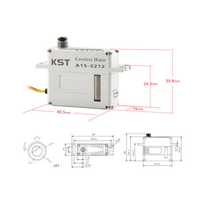 Servomoteur numérique KST A15-2212 HV 25Kgf.cm 0.11sec Glider DC7.4V Boîtier en alliage d'aluminium programmable pour avions RC - Product Image 6