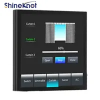Shineknot Tuya Interrupteur intelligent à écran tactile de 4 pouces pour rideaux, avec fonction de gradation, écran complet, Zigbee, prise en charge des langues hors ligne