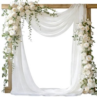 Rideau de fond de scène de mariage en mousseline blanche, draperies transparentes sur mesure pour douche nuptiale, cérémonie, photomaton, décoration de fête
