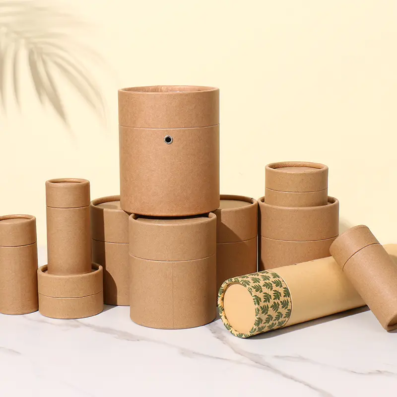 MuTai Kotak Kemasan Tabung Kertas Silinder, Kotak Kemasan Tabung Kertas Silinder Kustom untuk Hadiah Kosmetik