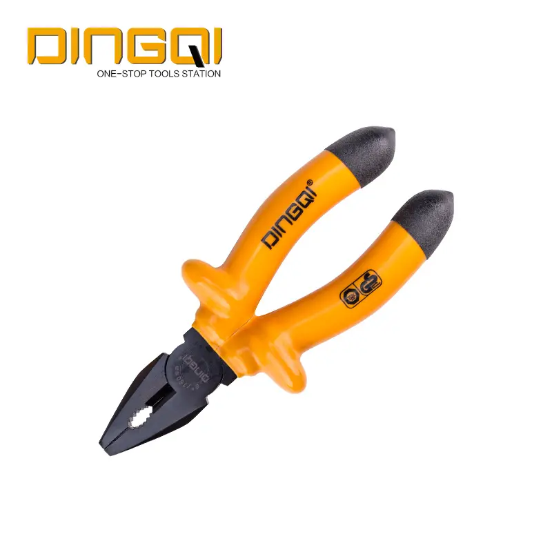 Dingqi Logo Disesuaikan Mini 8 Inch Long Nose Tang Kombinasi untuk Memotong Tang Crimper
