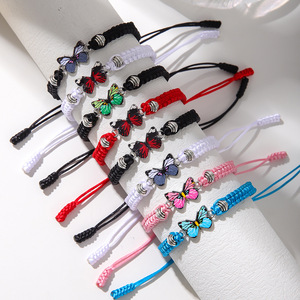 สร้อยข้อมือผีเสื้อโบฮีเมียนทอมือปรับได้เครื่องประดับราศีสัตว์สำหรับสวมใส่ชายหาดในฤดูร้อน - Product Image 2