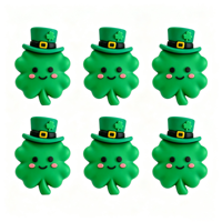Figurine de dessin animé de la Saint-Patrick, mini ornement trèfle à quatre feuilles, décoration de fête, décoration de gâteau pour la table et la maison M179