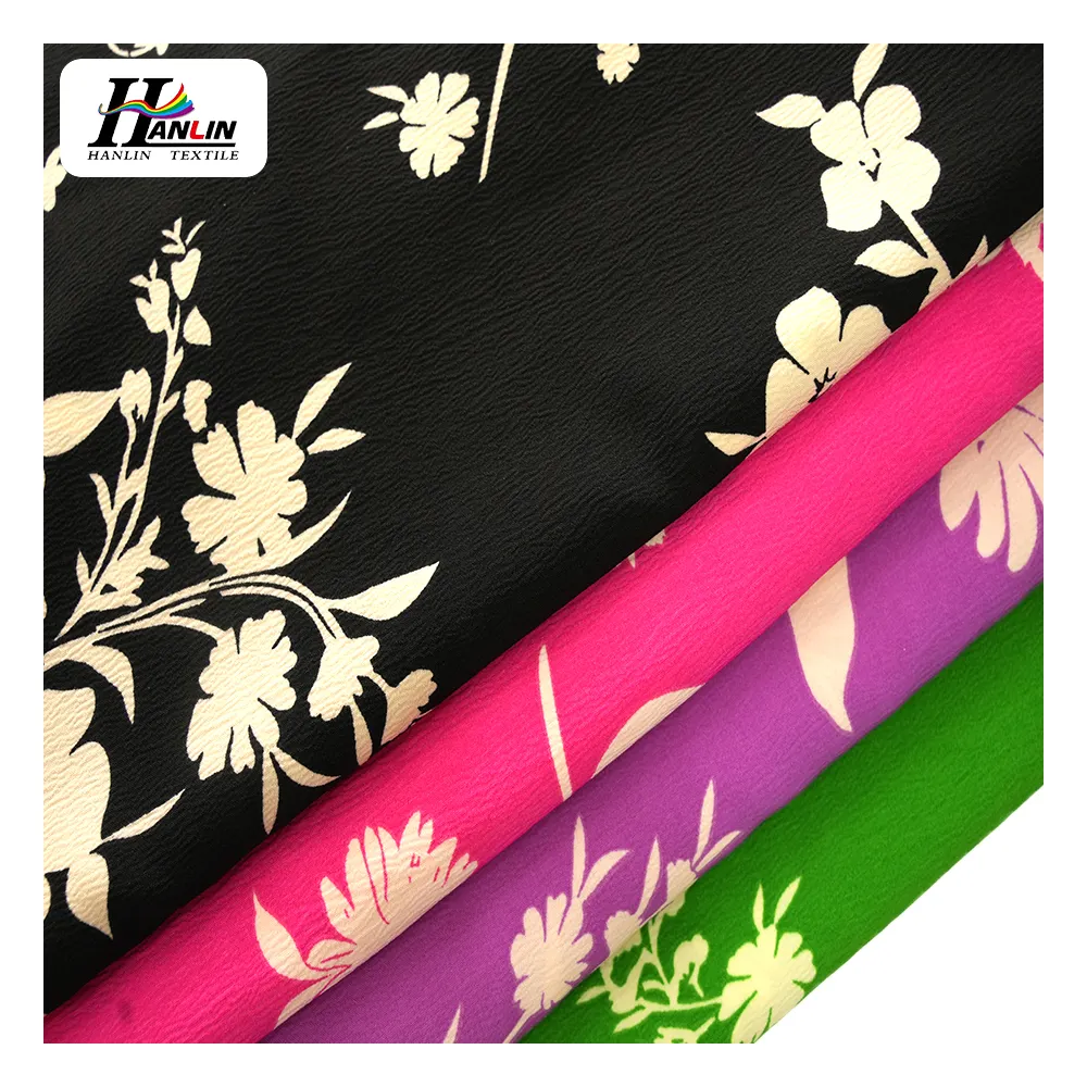 Tecido crepe de poliéster de alta qualidade macio 100d poli spandex para mulheres vestido crepe abaya cor personalizada