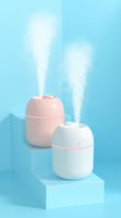 Humidificateur d'air silencieux miniature portable de grande capacité 220 ml, humidificateur d'air de bureau USB pour chambre à coucher avec lampe d'ambiance