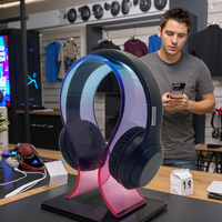 Vente chaude Moderne Acrylique Clair Casque Présentoir Titulaire Populaire Écouteur Rack