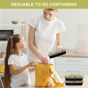 16OZ~58OZ Eco-Friendly Foldable Plastic Microwave Safe Rectangular Meal Prep Food Containers Fast Food Packaging <b>Box</b> <b>Lunch</b> Boxes - Product Image 4
