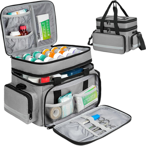 Lockable Zippers Shoulder Strap Medicine Storage <b>Bag</b> Vitamins Medical Large Medication <b>Bag</b> Pill Bottle Organizer Double Layers - Product Image 1