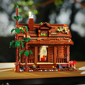 GAOMISI T2143 Nouvelle forêt Modèle de <span class=keywords><strong>maison</strong></span> en <span class=keywords><strong>bois</strong></span> Cabane en rondins Assemblage de briques Puzzle Jouets pour enfants Ornement Cadeaux Blocs de <span class=keywords><strong>construction</strong></span> Sets - Product Image 2