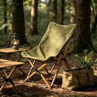 Chaise pliante d'extérieur en bois de hêtre, chaise papillon, chaise pliante pour camping, pique-nique, plage, pour ensemble table et chaises d'extérieur