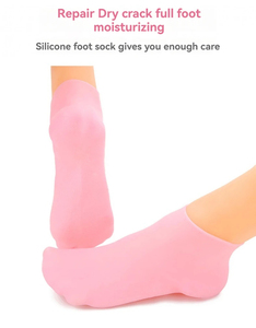 Chaussettes en gel hydratant en silicone pour pédicure, spa, massage des pieds, soin des pieds secs et gercés, chaussettes pour filles - Product Image 6