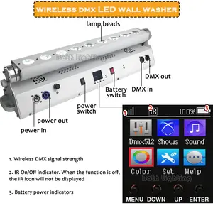 שני התאורה 9x18w RGBWA UV 6in1 סוללת dmx אלחוטית LED מכונת שטיפה לקיר תאורה APP בקרת אפקטים שלב חתונה dj