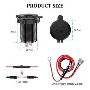 <span class=keywords><strong>Cargador</strong></span> USB Marino Impermeable para Barco, 12V, Doble USB <span class=keywords><strong>C</strong></span> PD3.0 <span class=keywords><strong>Tipo</strong></span> <span class=keywords><strong>C</strong></span> QC3.0, Enchufe de Carga para Coche con Voltímetro LED e Interruptor - Product Image 2