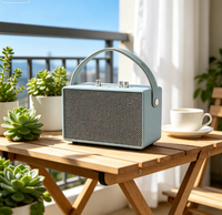 Altavoz Inalámbrico Vintage ABS-3201W con Asa de Cuero, Estética Nórdica Minimalista, Bajos Profundos, Portátil, Regalo de Lujo, Marca Privada