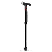 Canne de marche pliable intelligente en aluminium léger avec lumière LED, alarme de chute SOS et poignée massante pour personnes âgées