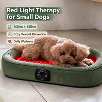 Lit de luminothérapie rouge pour petits chiens 660nm 850nm, lit LED pour animaux de compagnie pour caniche, pomeranian, bien-être quotidien et relaxation
